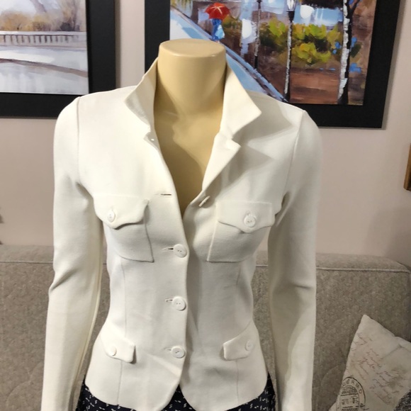🌺🌺 DOMENICO VACCA  White Jacket Cardigan size 42 🇮🇹 - Picture 6 of 9